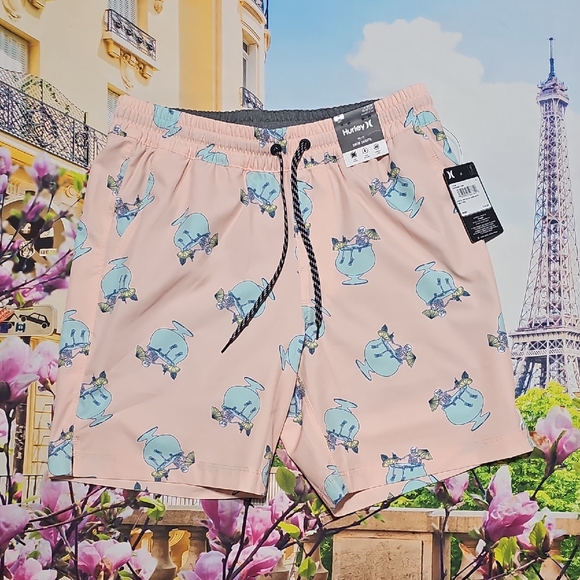 Hurley Other - Hurley Men's Light Pink Swim Shorts Skeleton Cocktail Size Small New